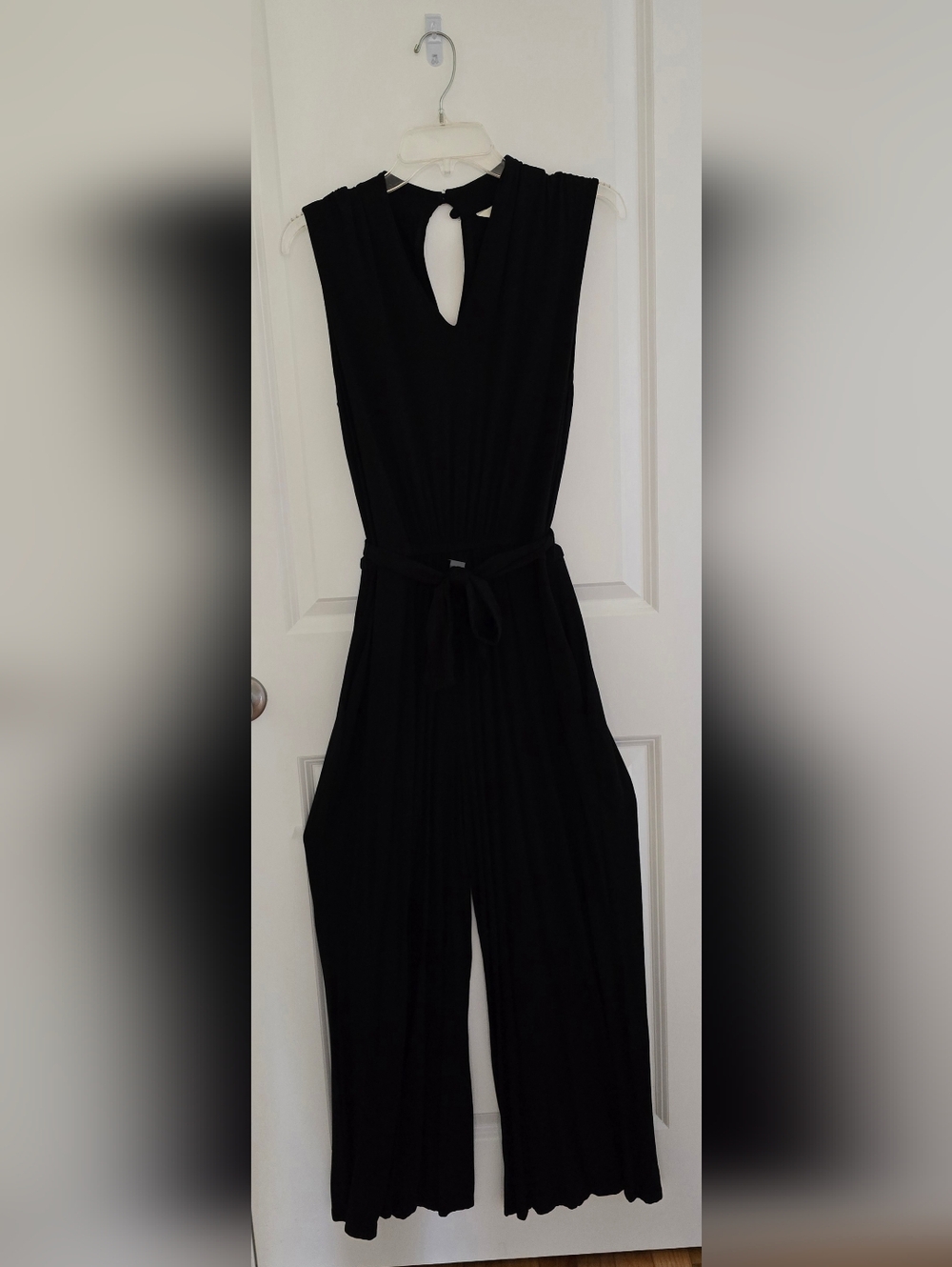 Matilda Jane Black Sleeveless Keyhole Jumpsuit with Tie Waist
